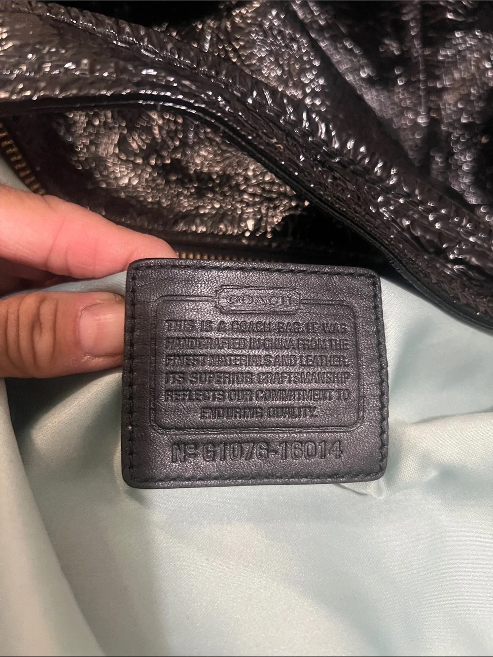 Coach Kristin Crinkle Black Leather Hobo Bag EUC retail $298